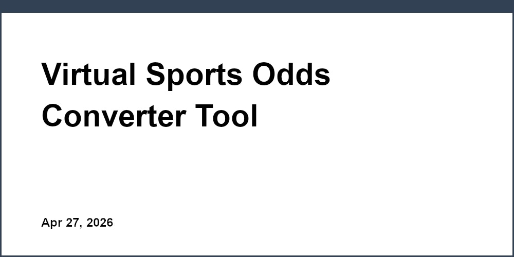 Virtual Sports Odds Converter Tool