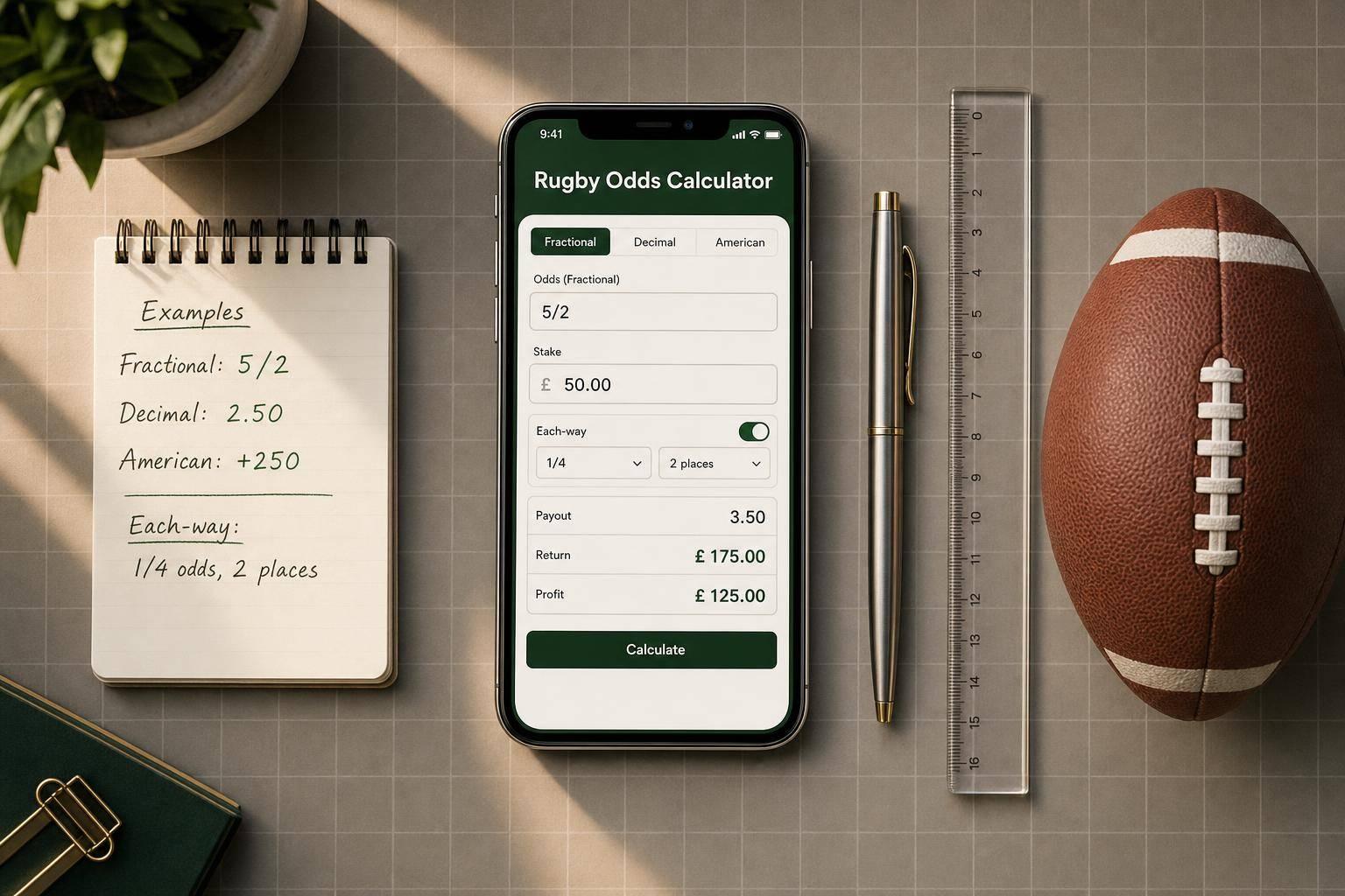 Rugby Betting Odds Calculator